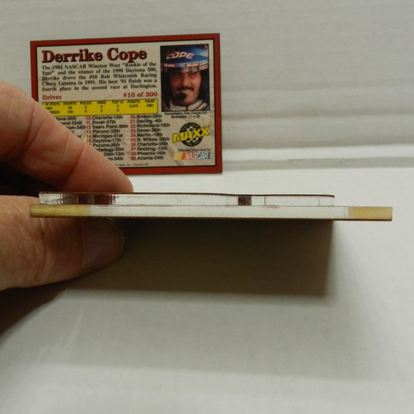 Derrike Cope # 10 & Bill Elliot # 11 1992 MAXX RACE NASCAR CARD 3-D ACRILIC - Picture 3 of 4